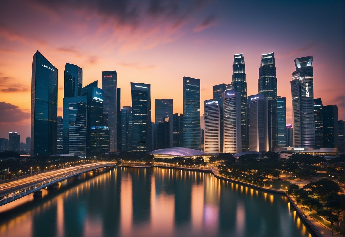Vibrant city skyline of Singapore with iconic landmarks and bustling streets, showcasing Chan Brothers travel promotions