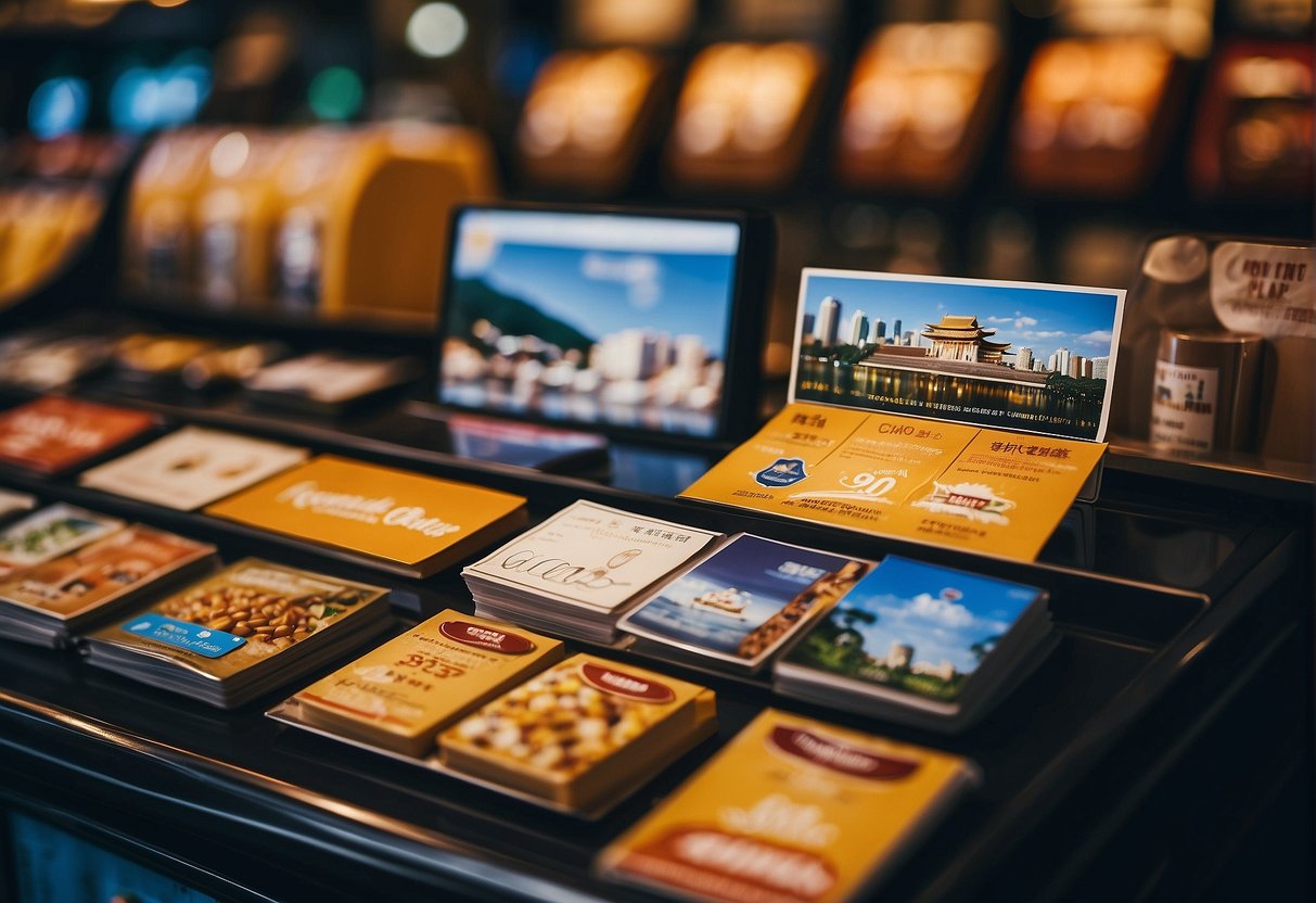 A vibrant display of travel deals and promotions at Chan Brothers Singapore