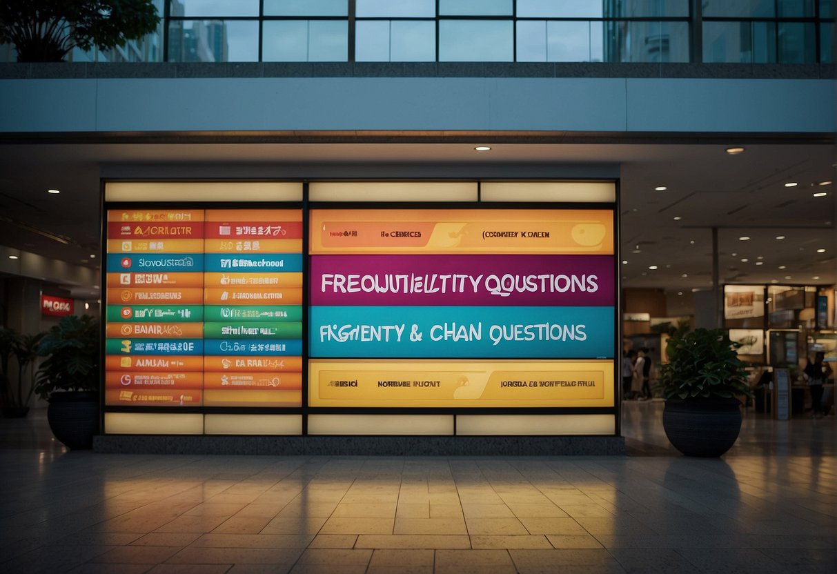 A colorful banner with "Frequently Asked Questions" and "Chan Brothers Promotions Singapore" displayed prominently