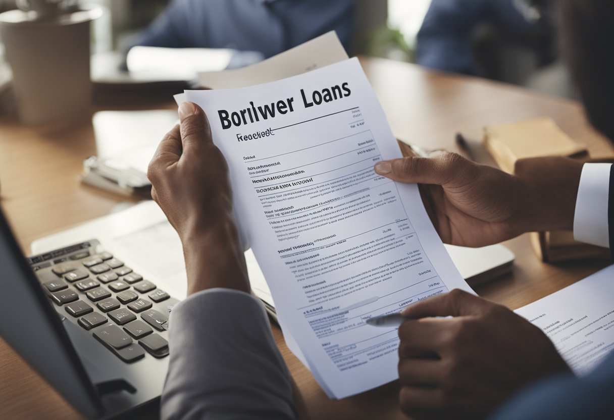 A borrower carefully reviews loan terms and protections, comparing options and considering the best student loans