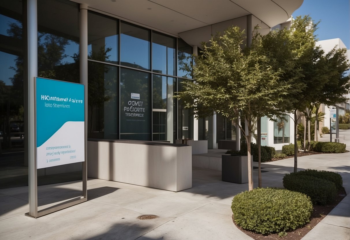 A sleek, modern clinic setting with a prominent "Latest Promotions on Body Contouring Treatments" sign displayed