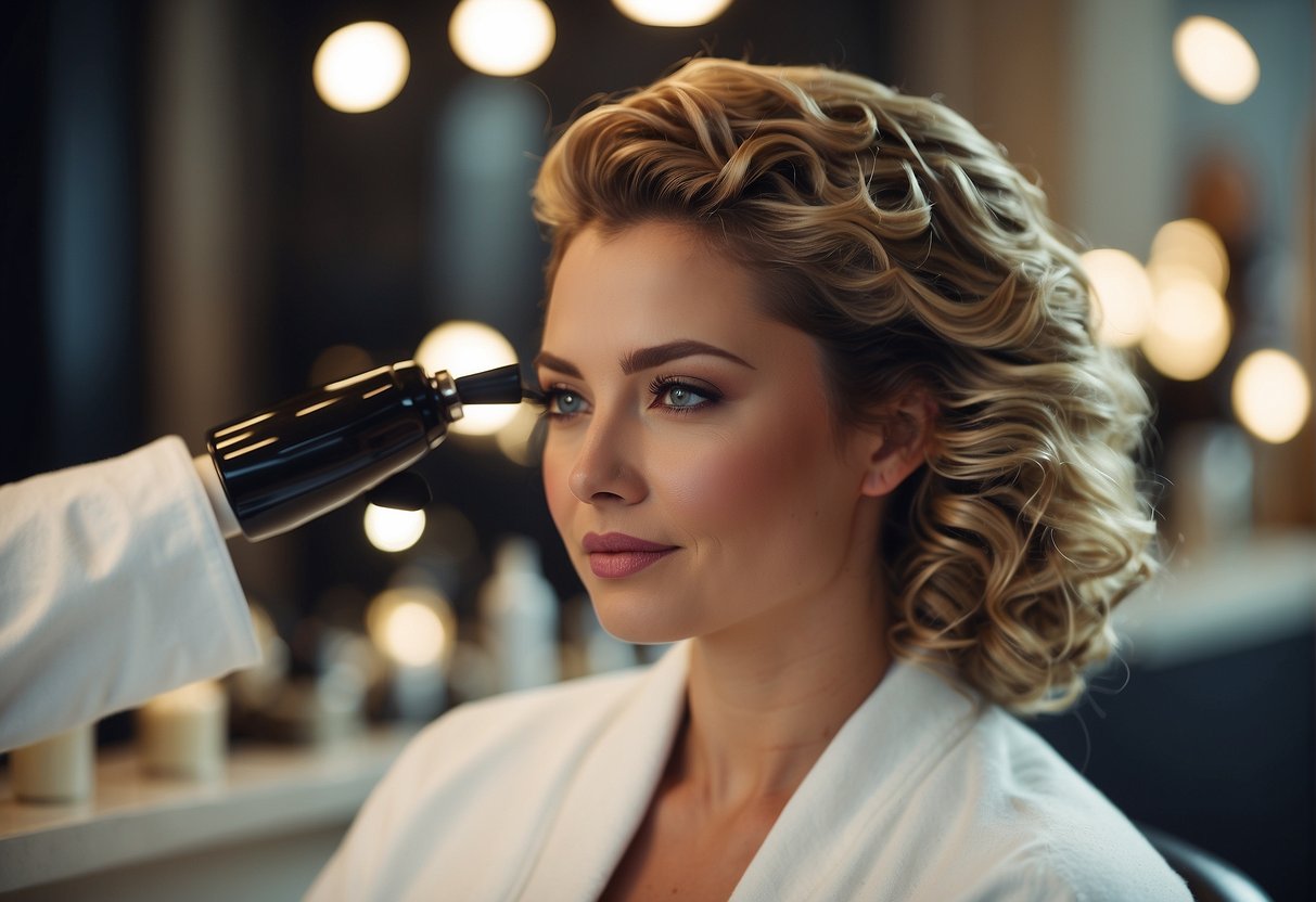 A woman's hair being pampered with revitalizing treatments in a luxurious salon setting