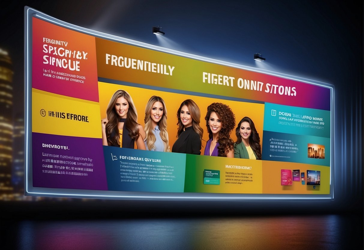 A colorful banner with "Frequently Asked Questions" and "Hair Promotions Singapore" displayed prominently