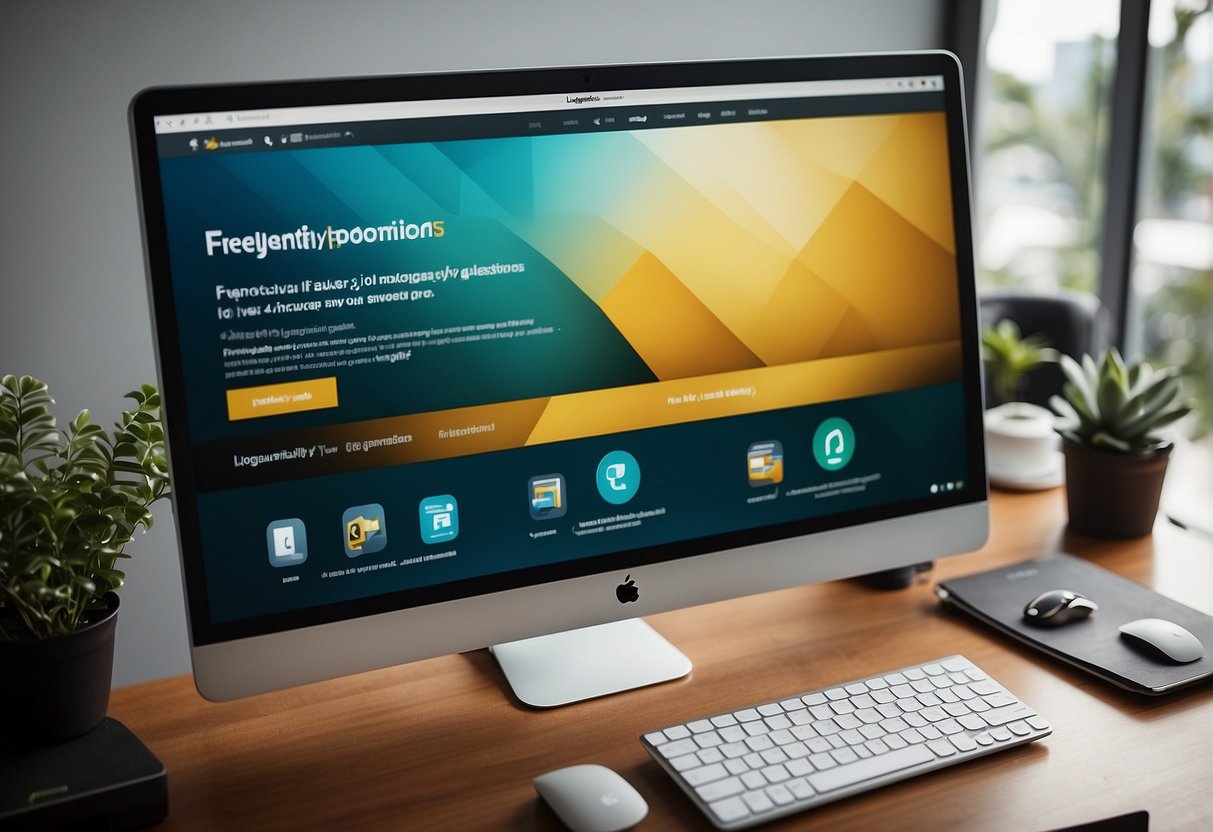 A computer screen displaying a webpage titled "Frequently Asked Questions Logitech Promotions Singapore" with the Logitech logo and promotional images