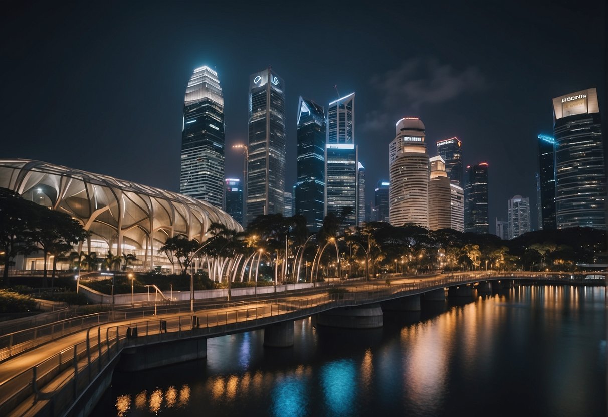A bustling cityscape in Singapore with iconic landmarks and bustling streets of Intercontinental Promotions