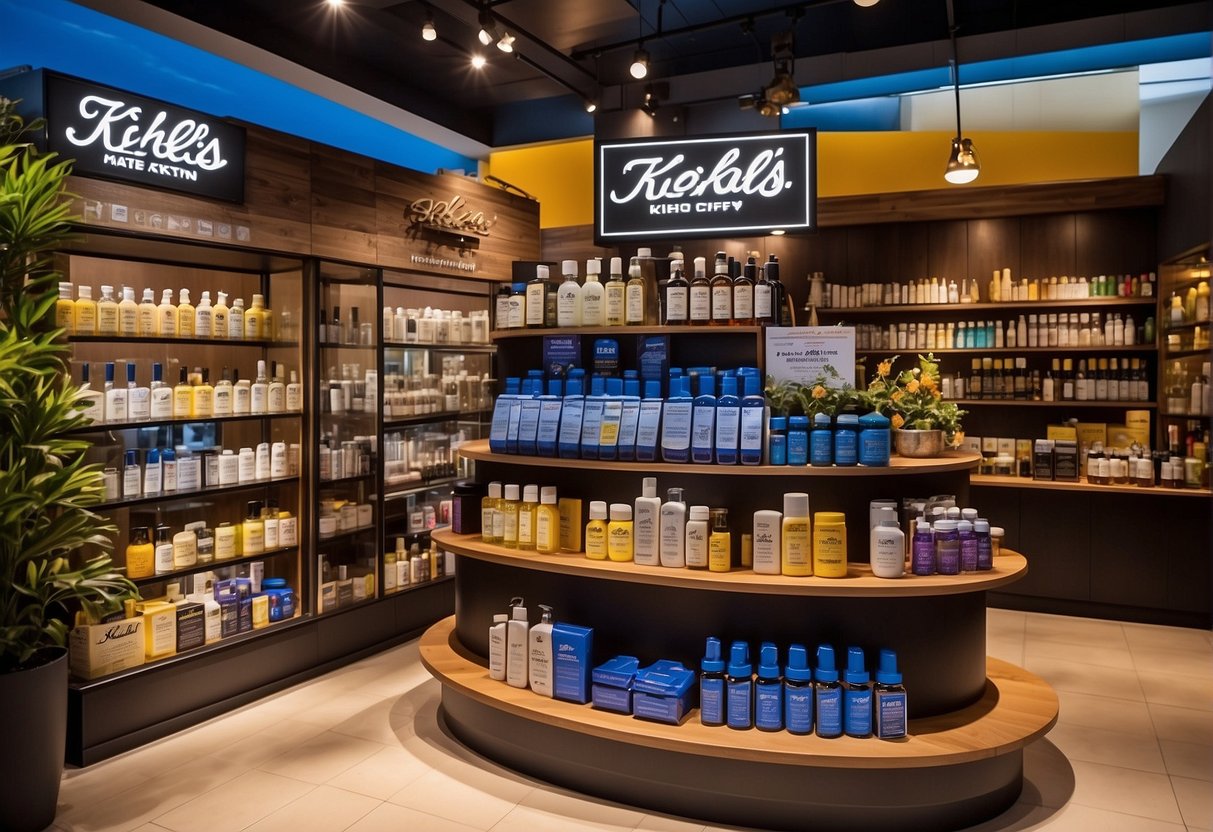 A vibrant display of Kiehl's promotions in Singapore, featuring various products and enticing offers