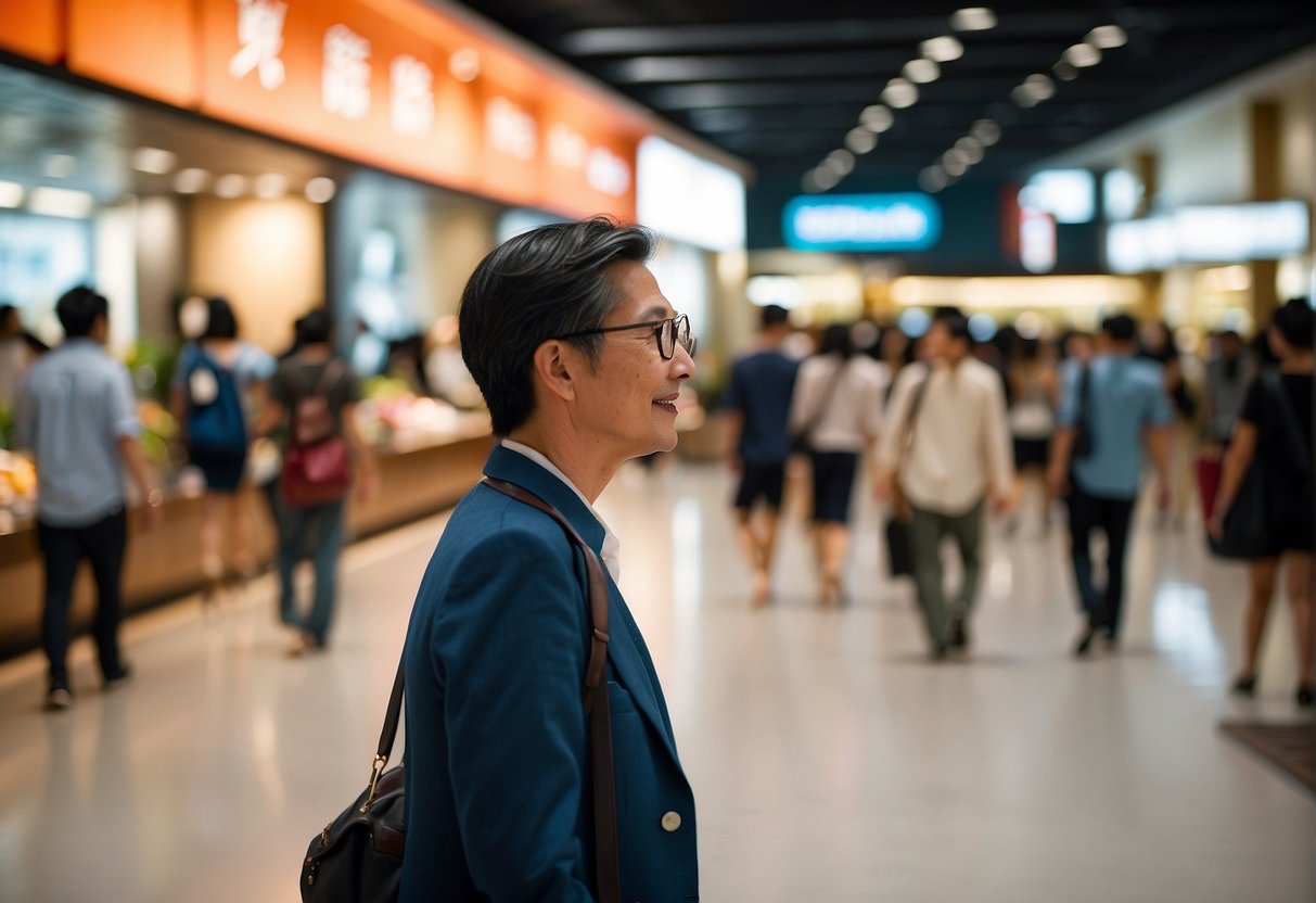 Isetan promotions in Singapore: vibrant display of frequently asked questions with colorful signage and eager shoppers