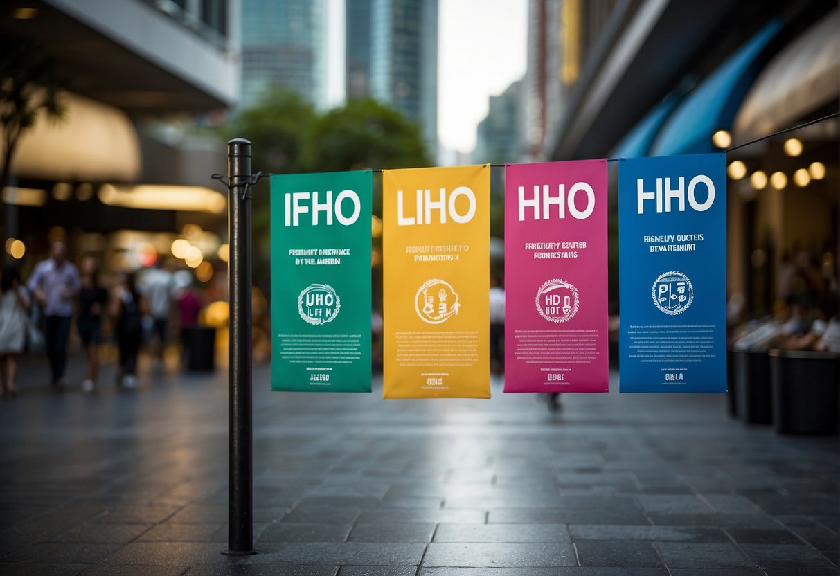 A colorful banner with "Frequently Asked Questions" and "Liho Promotions Singapore" displayed prominently