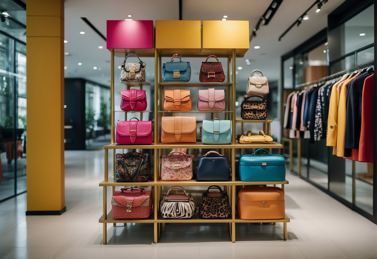 Vibrant display of latest fashion promotions in Singapore. Bright colors and bold designs showcase love and bravery