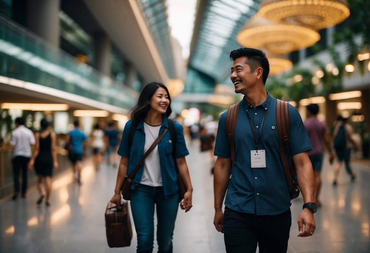 A traveler enjoying perks like discounts, freebies, and exclusive offers at various hotels and attractions in Singapore