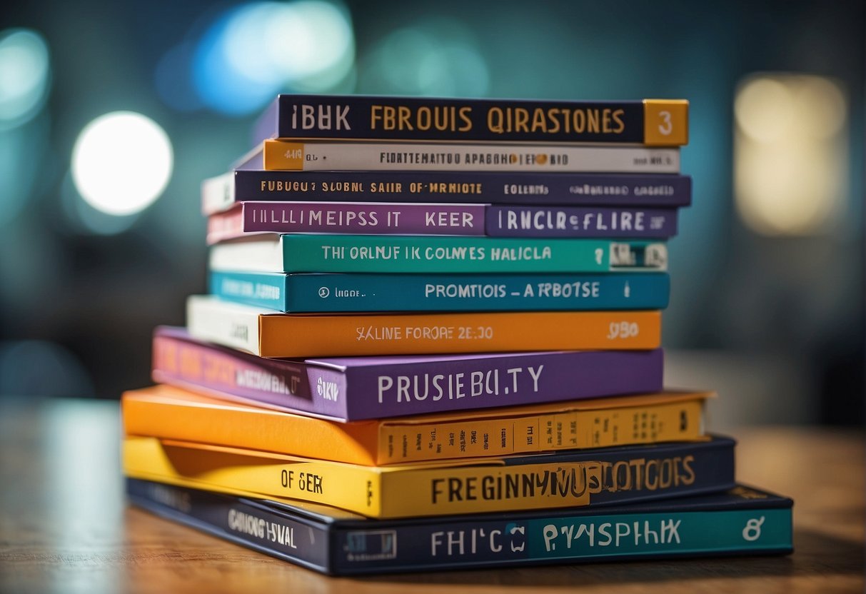 A stack of colorful promotional materials with "Frequently Asked Questions" and "Fossil Promotions Singapore" displayed prominently