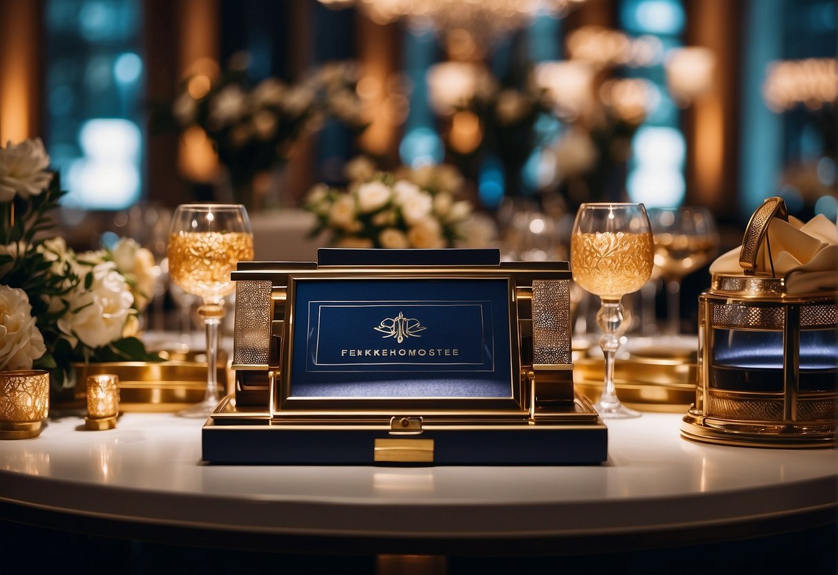 A luxurious event space filled with elegant product displays and vibrant promotional materials for exclusive launches in Singapore