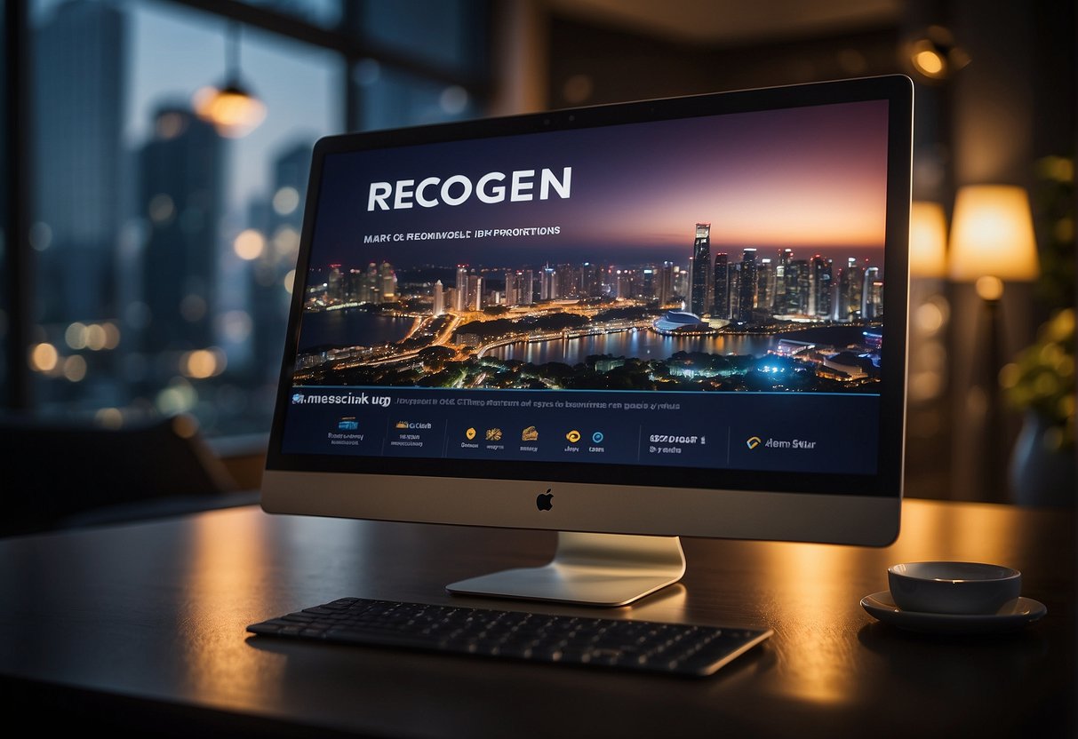 A computer screen displaying exclusive online promotions for Recogen in Singapore