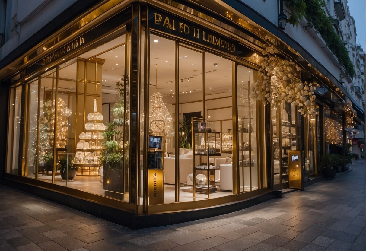 A luxurious Paris Miki store in Singapore displays exclusive 2024 promotions. Bright lights and elegant displays draw in customers