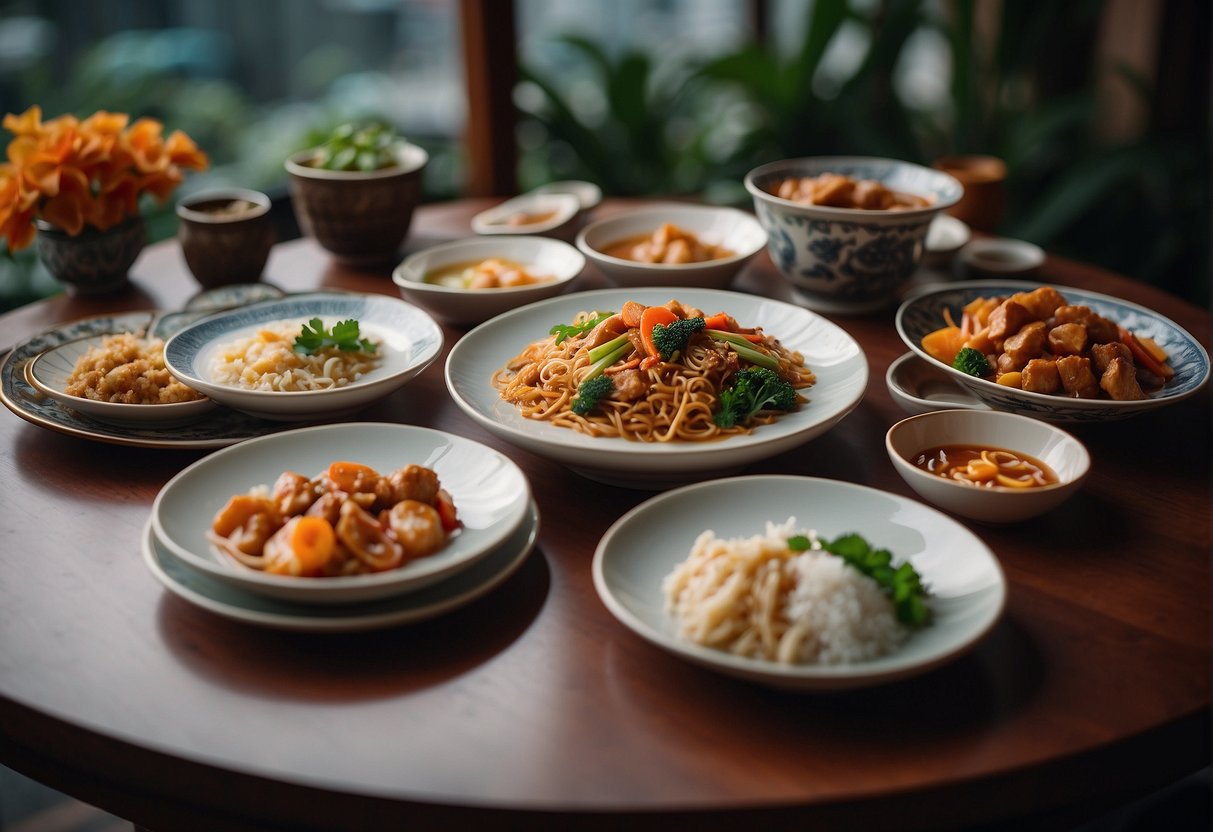 A table adorned with intricate Chinese specialty dishes and culinary details, showcasing the promotions at Putien restaurant in Singapore