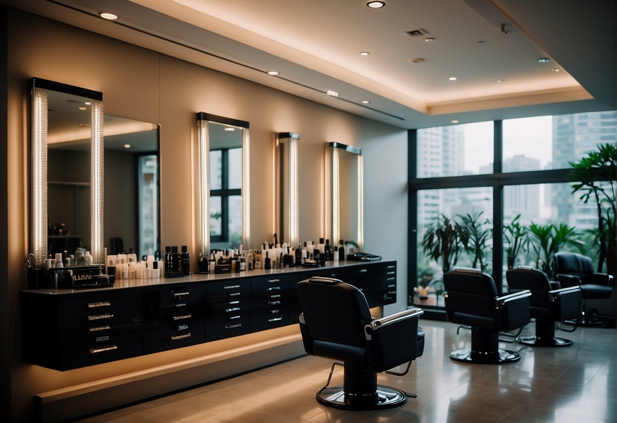 A salon display with "Boyzilian Promotions" sign in Singapore