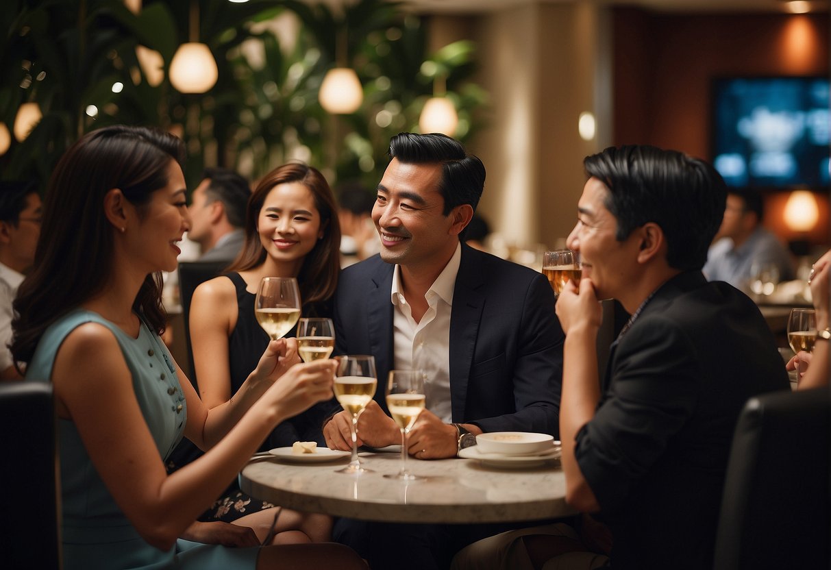 People enjoying leisure and sipping specials at Ruth's Chris promotions in Singapore