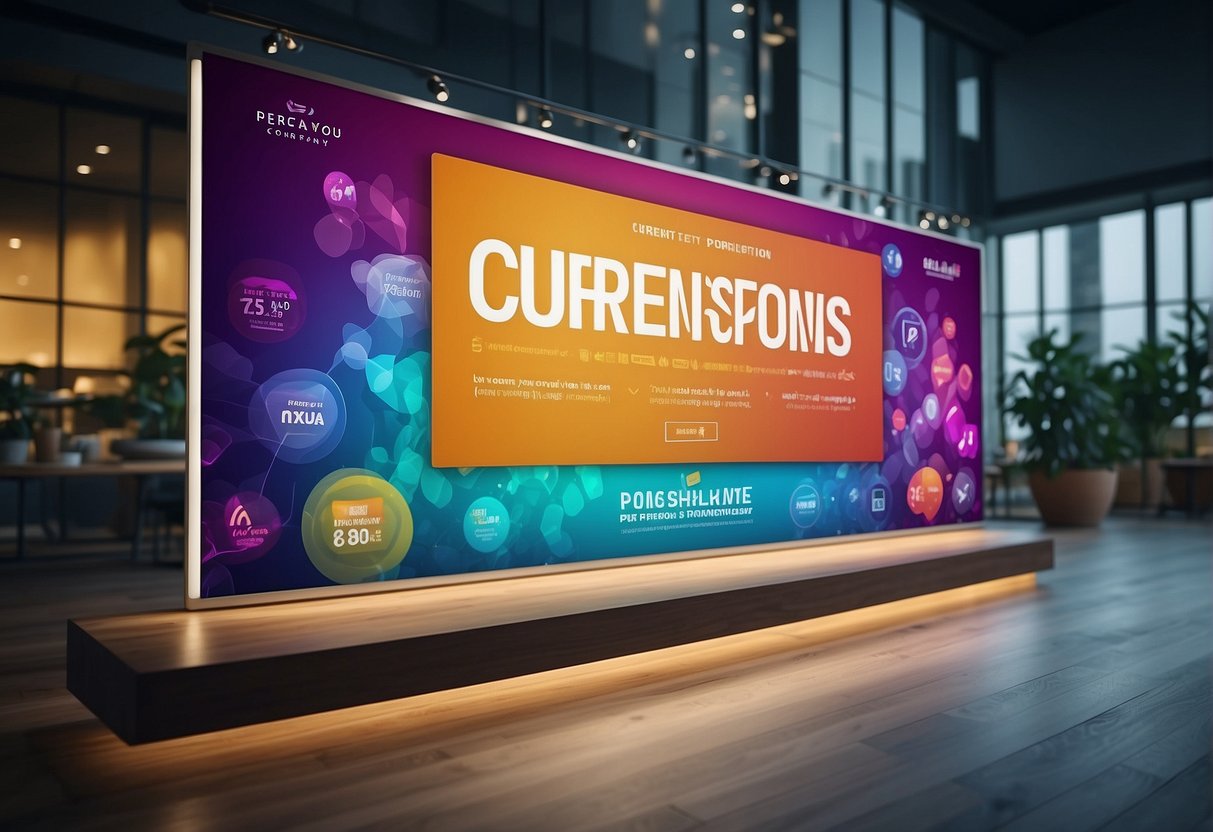 A colorful banner with "Current Promotions" and "Skillshare Promotions Singapore" displayed, surrounded by bright, eye-catching graphics