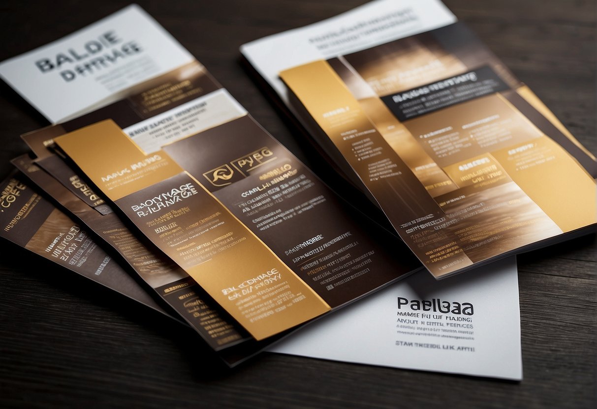 A stack of promotional flyers for balayage services in Singapore, with a bold headline and contact information