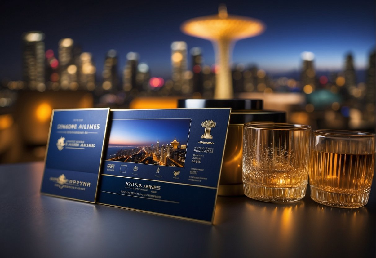 A vibrant display of Singapore Airlines promotions for KrisFlyer members, showcasing exclusive offers and benefits in a dynamic and eye-catching layout