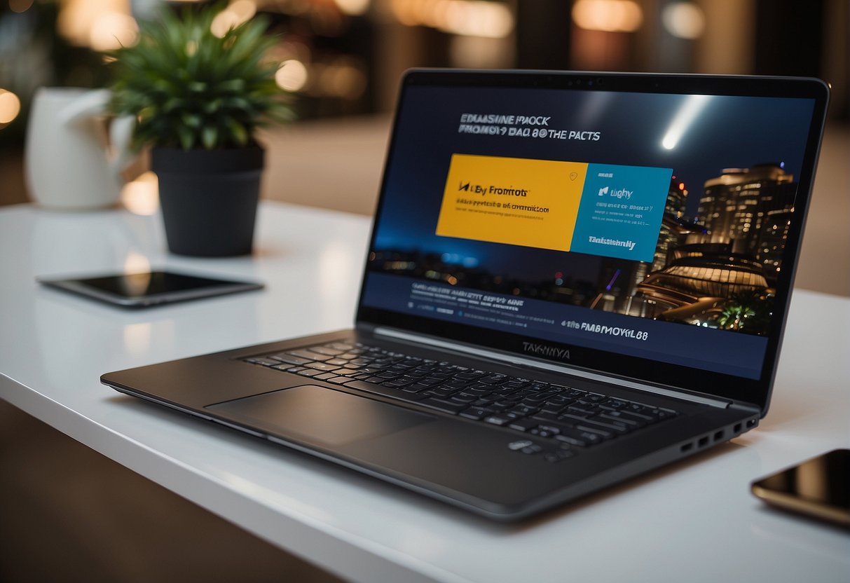 A laptop displaying exclusive online deals from Takashimaya promotions in Singapore