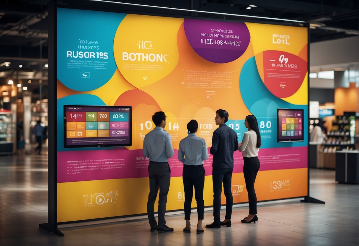 A colorful banner with "Frequently Asked Questions" and "lojel promotions singapore" displayed, surrounded by happy customers and a friendly customer service representative