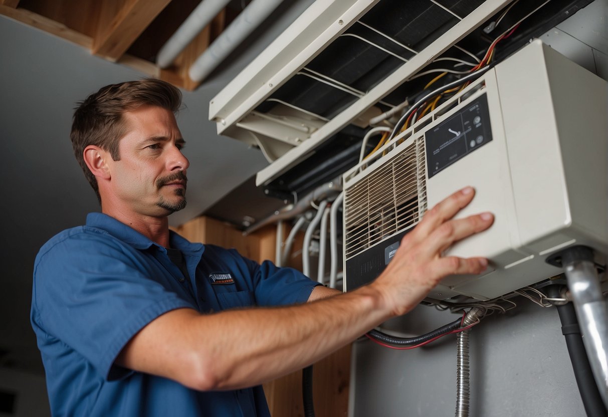 A technician installs a high-efficiency HVAC system in a Kennesaw, GA home, considering both cost and performance