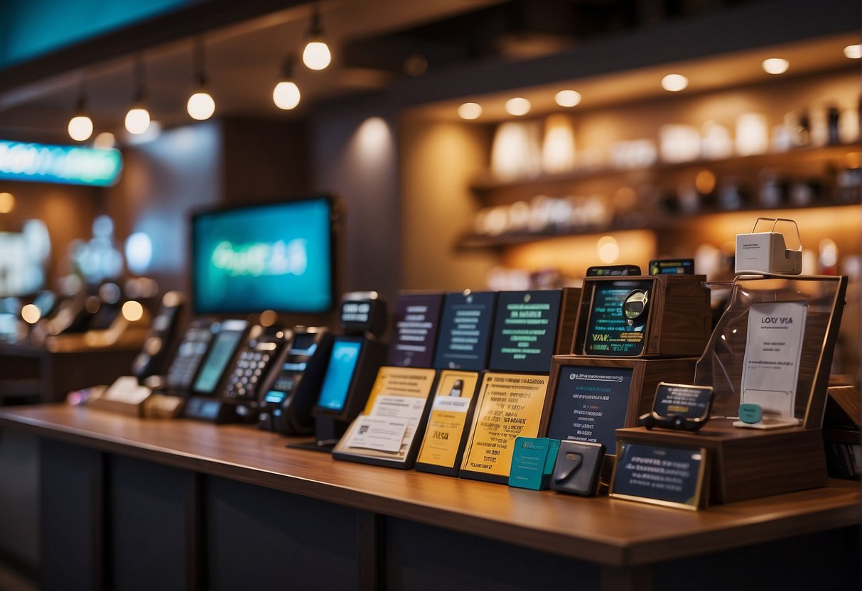 A colorful display of "Frequently Asked Questions" signs and promotional materials for Yakson in Singapore