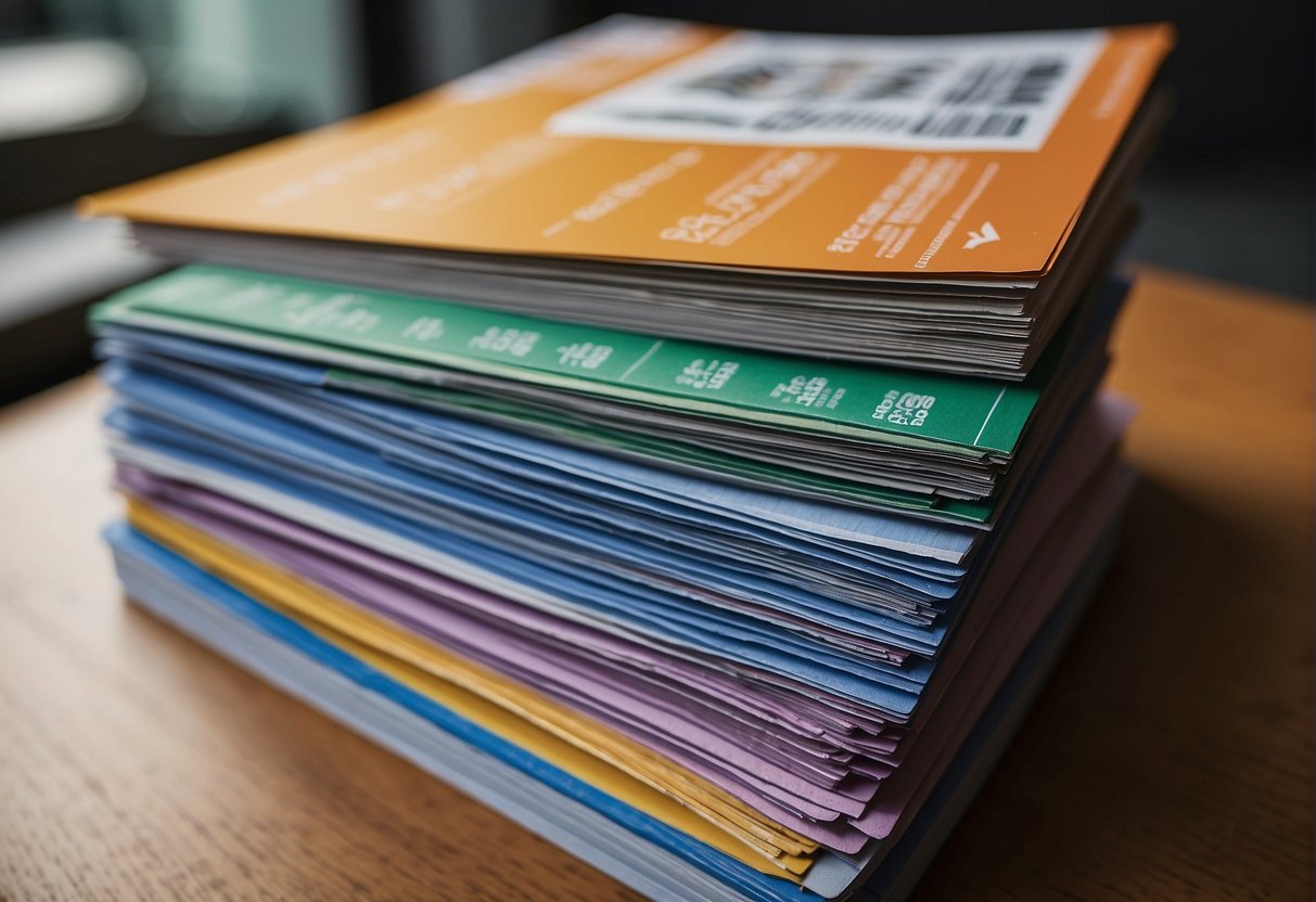 A stack of promotional flyers for USD fixed deposit promotions in Singapore, with a bold "Frequently Asked Questions" heading