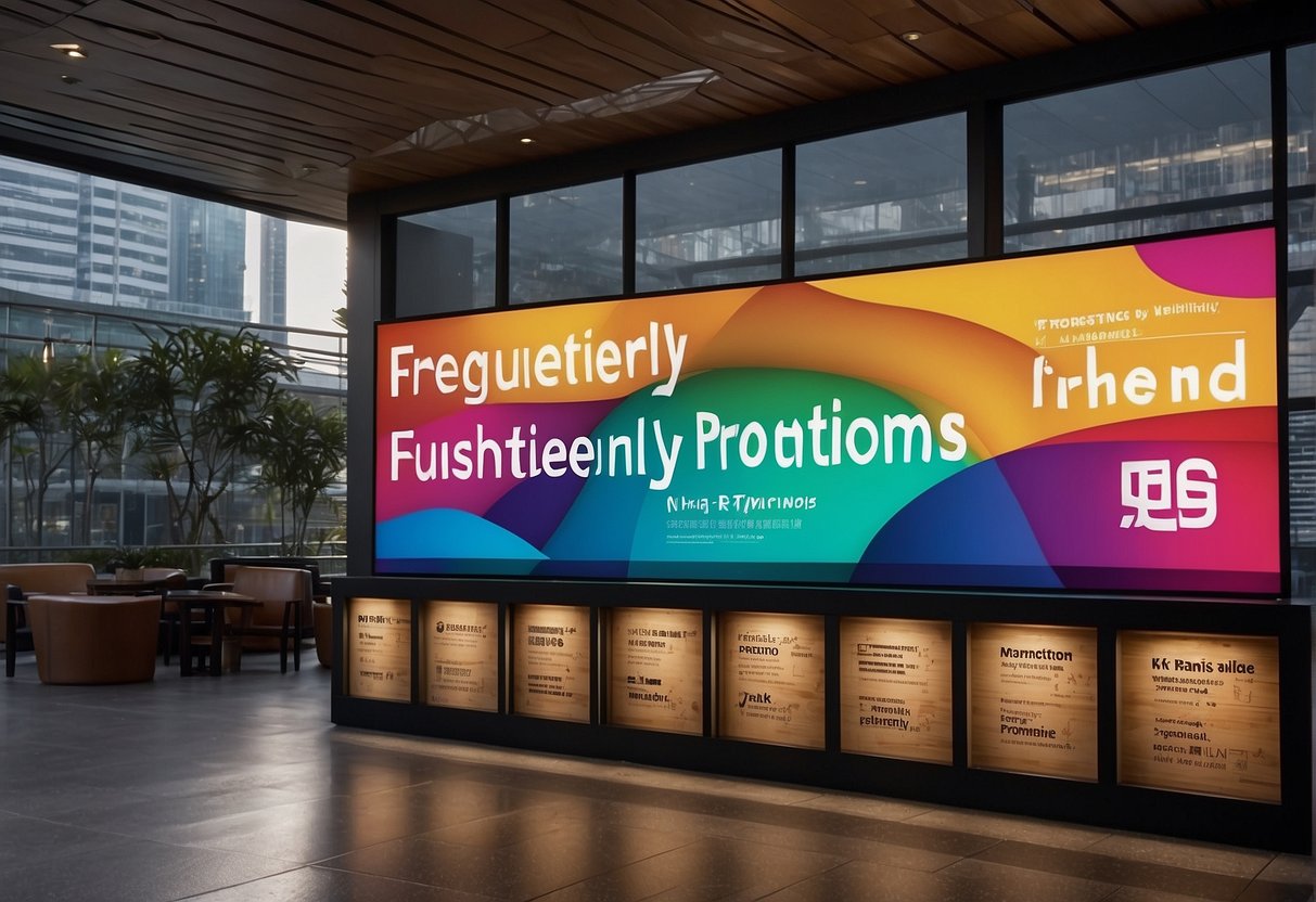A colorful banner with "Frequently Asked Questions" and "MSIG Travel Promotions Singapore" displayed prominently