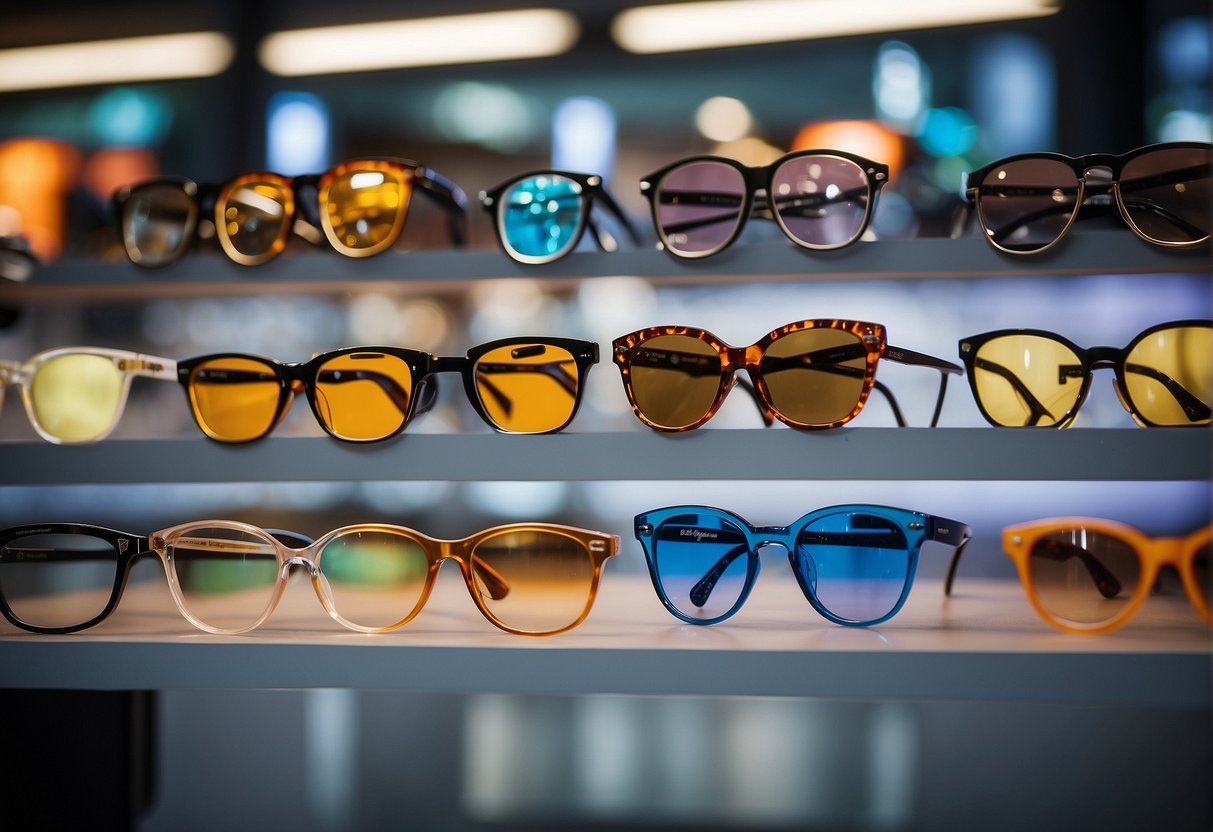 A vibrant display of 2024 eyewear promotions in Singapore, showcasing the latest styles and designs by Zoff