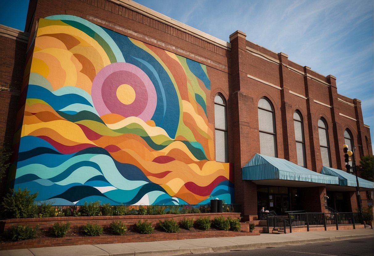 Colorful murals line the streets, while live music spills out from every corner. The iconic Ryman Auditorium stands tall, surrounded by bustling art galleries and vibrant cultural attractions