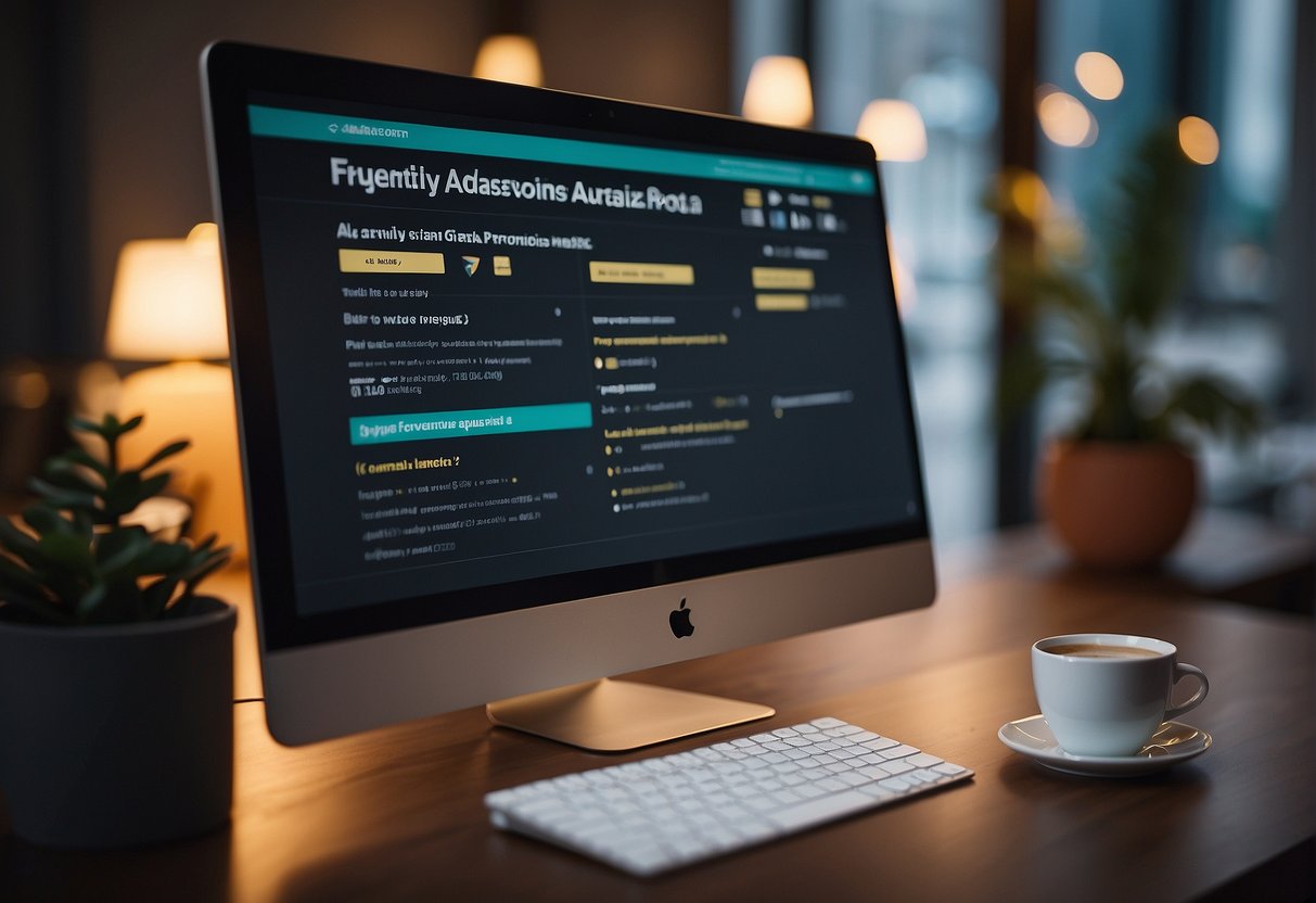 A computer screen displaying "Frequently Asked Questions" with Wix promotions in Singapore