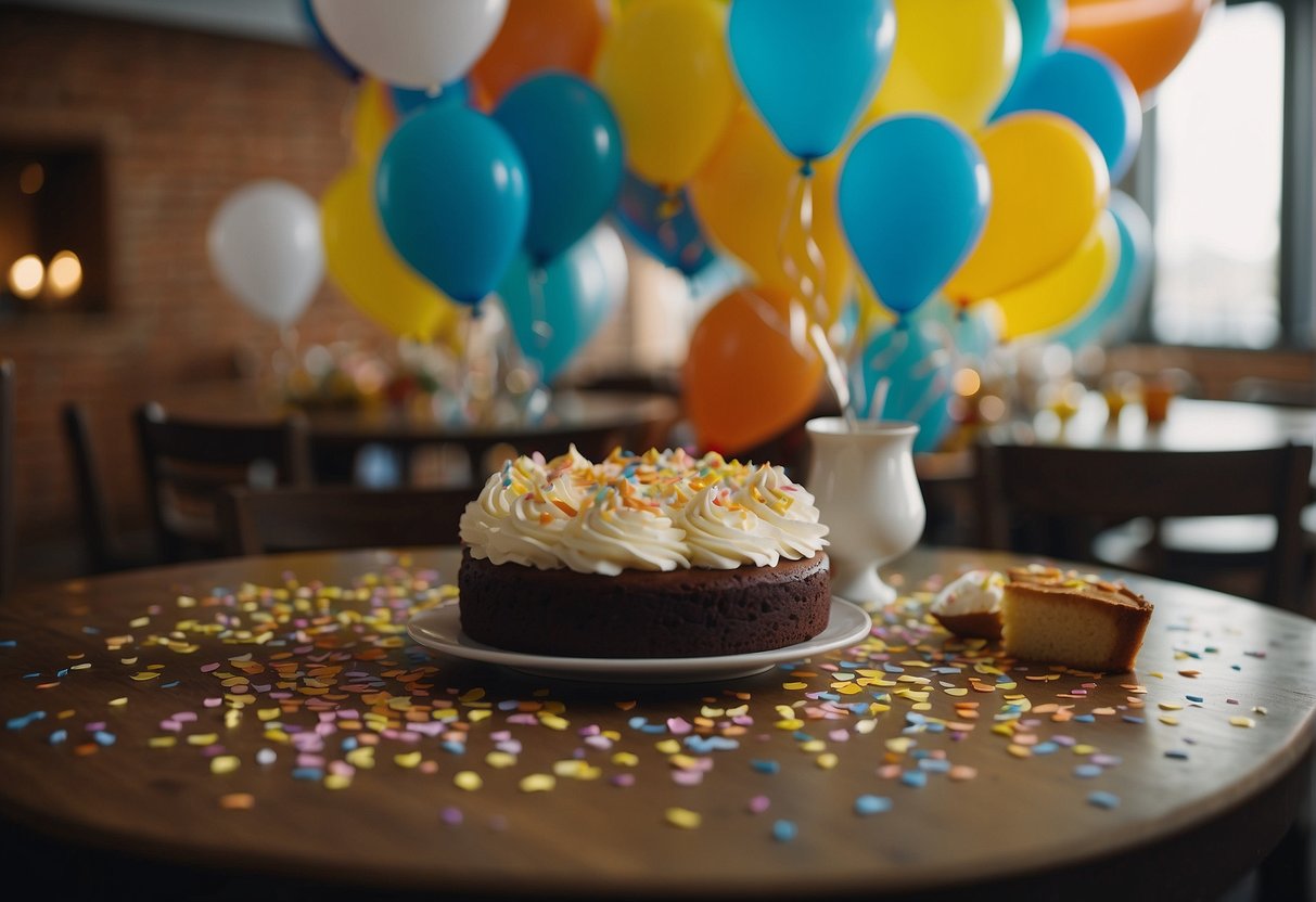 Guests depart, leaving behind scattered confetti and empty glasses. Balloons deflate, and a lone slice of cake sits untouched on the table