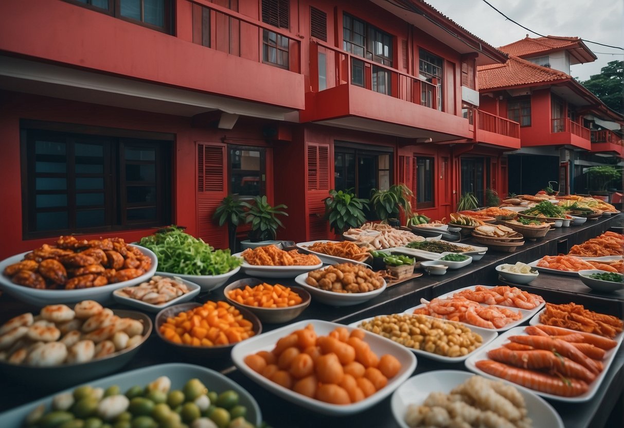 A red house with seafood promotions in Singapore