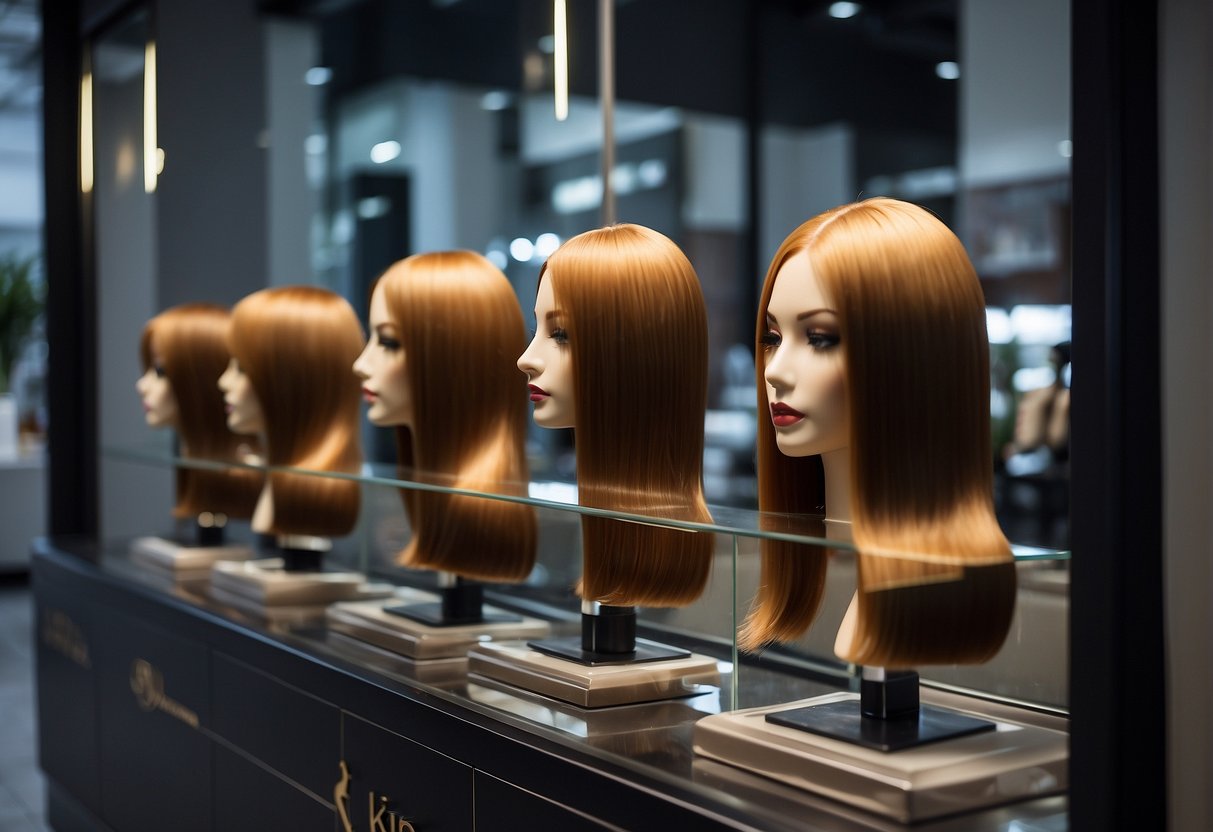 A salon window display showcasing hair rebonding promotions in Singapore