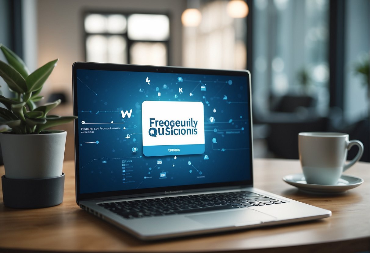 A laptop displaying "Frequently Asked Questions digitalocean promotions singapore" with a promotional banner in the background