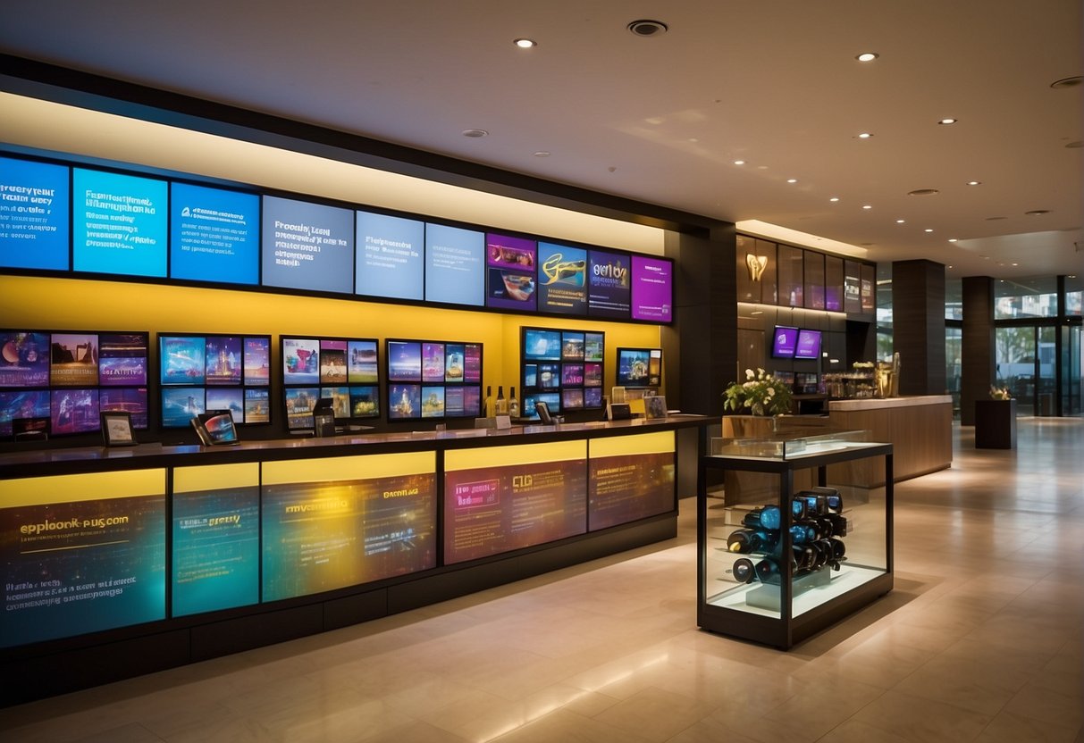 A vibrant display of the "Frequently Asked Questions" section of ESPA promotions in Singapore, featuring bold and eye-catching graphics and text