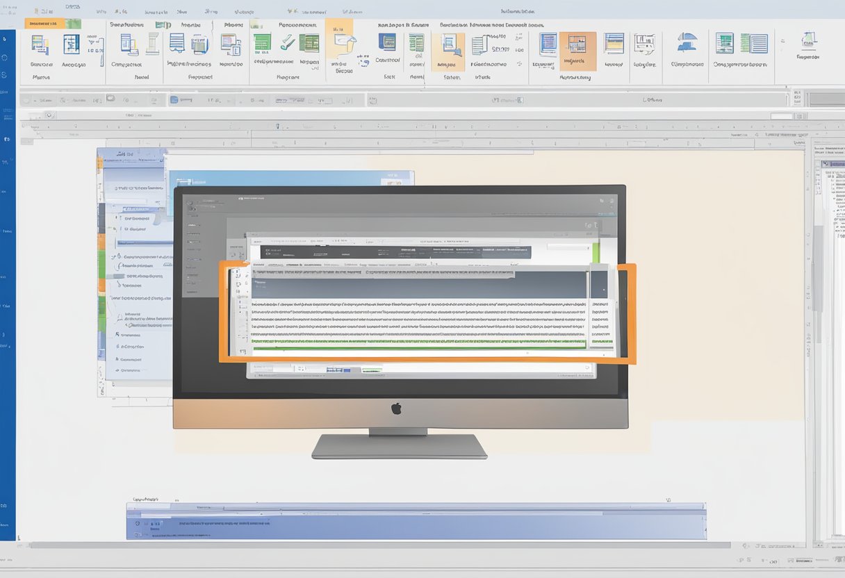 A computer screen with Microsoft Word and PowerPoint open, showing a text box with wrapped text