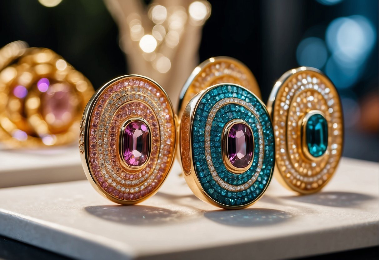 A sparkling display of SK Jewellery promotions in Singapore, with vibrant colors and eye-catching designs