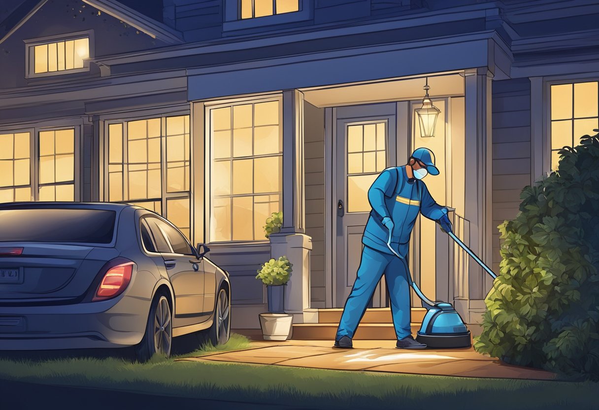 A nighttime cleaning service for parties and weddings, with a personal cleaner working diligently throughout the night