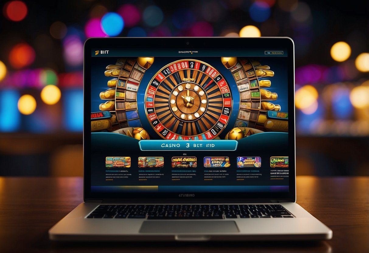 A computer screen displaying the 7 Bit Casino website with sleek design, easy navigation, and vibrant colors for a seamless user experience