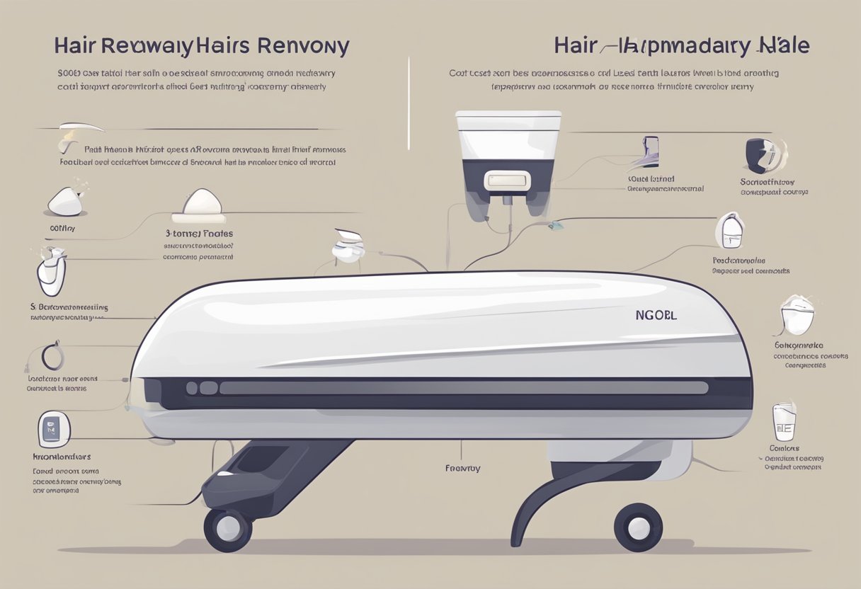 A table displaying cost comparisons of various hair removal methods, with laser hair removal highlighted. Items include waxing, shaving, and depilatory creams