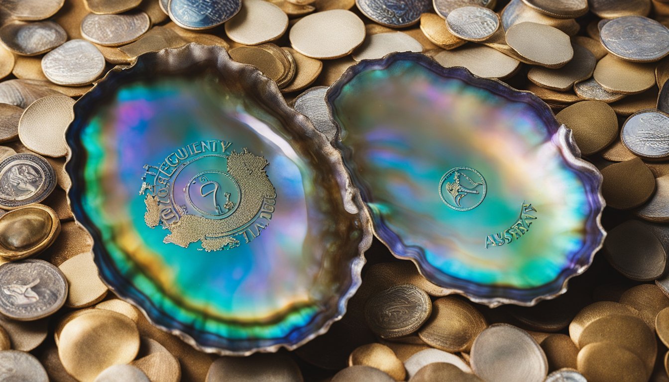 A colorful abalone shell surrounded by text "Frequently Asked Questions abalone australia" with a map of Australia in the background