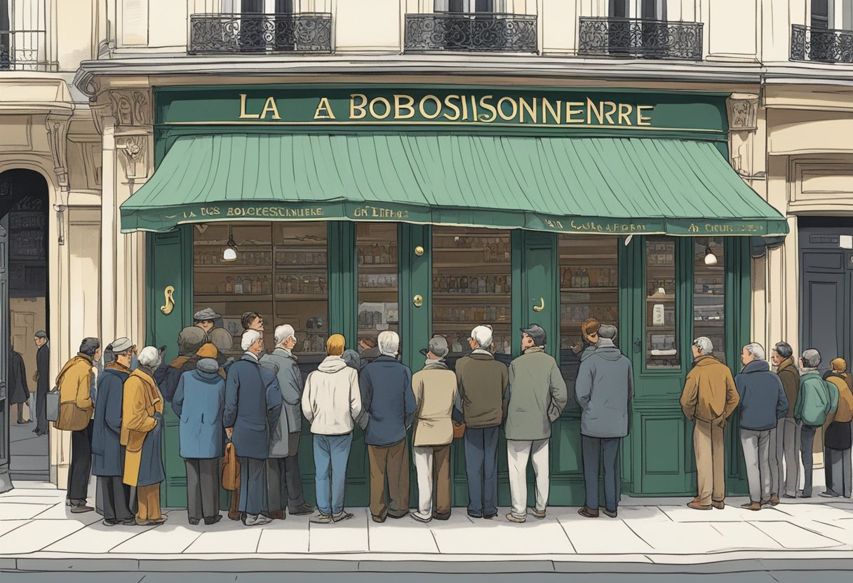 Customers line up outside "La Boissonnerie" in Paris, eagerly waiting to ask their frequently asked questions about the fish on the menu