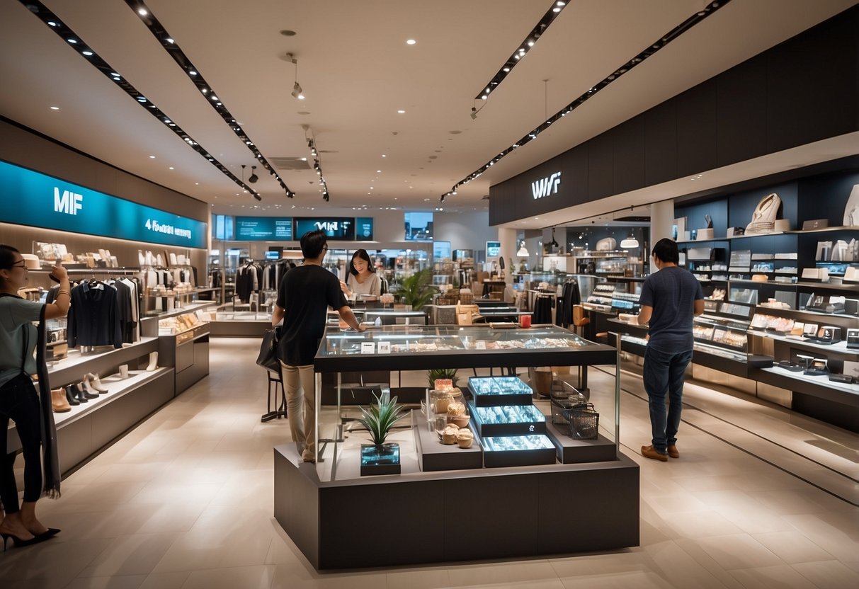Shoppers enjoy wmf promotions in a modern, spacious Singapore store with bright lighting and attractive displays