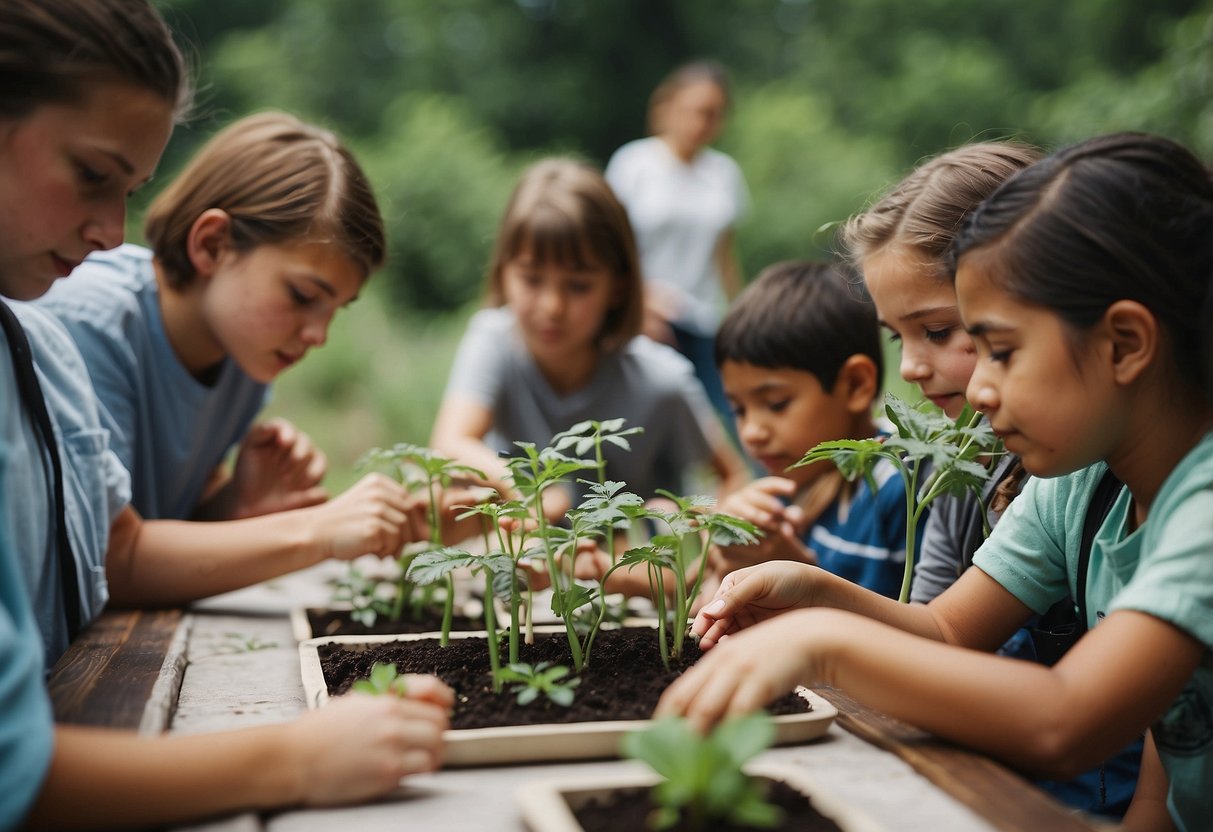 Students explore science and social studies through hands-on activities, such as observing plants and animals, mapping their community, and learning about different cultures