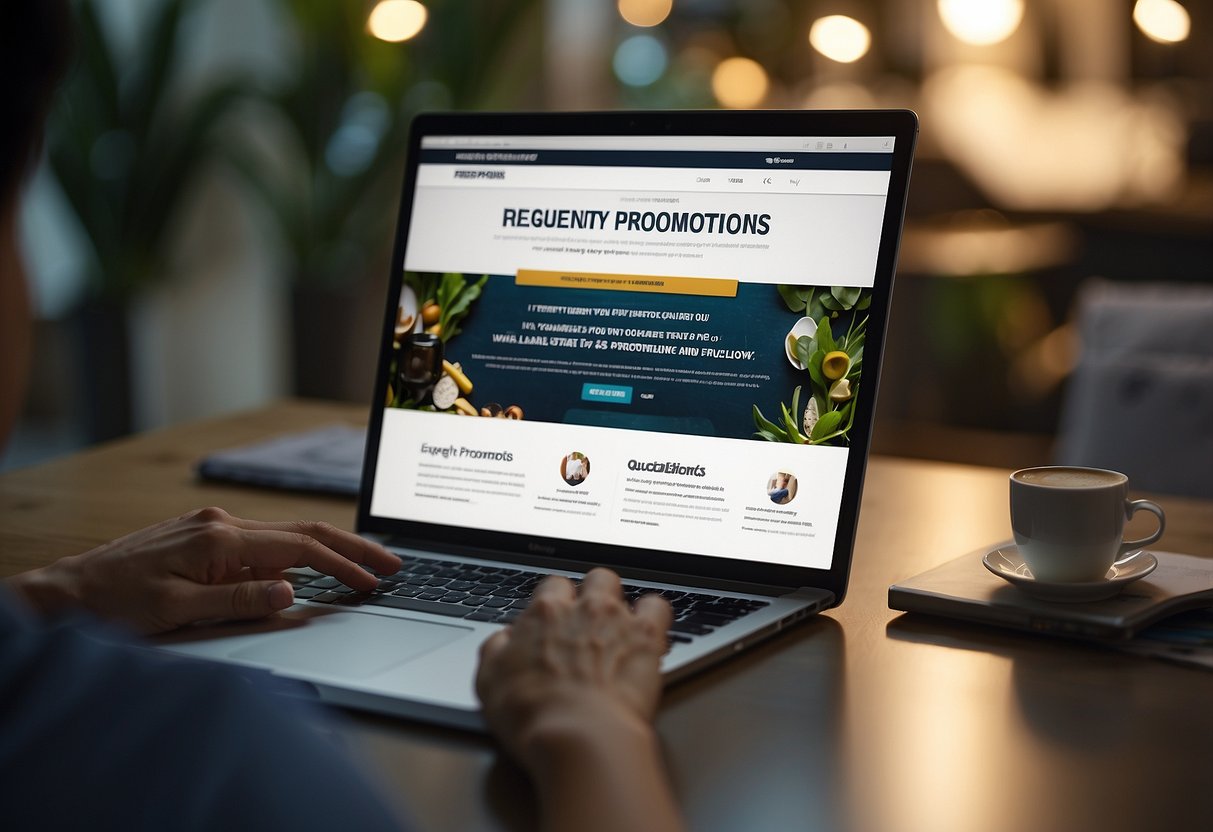 People browsing a website, with a prominent "Frequently Asked Questions" section and a banner advertising "youtrip promotions singapore"