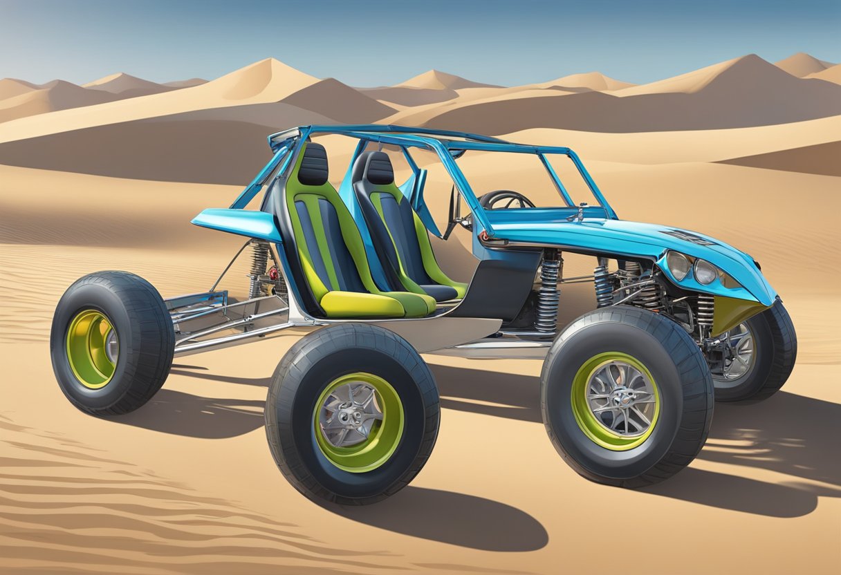 The metal tubes are welded together to form the sturdy and angular frame of the dune buggy, with precise measurements and careful attention to detail