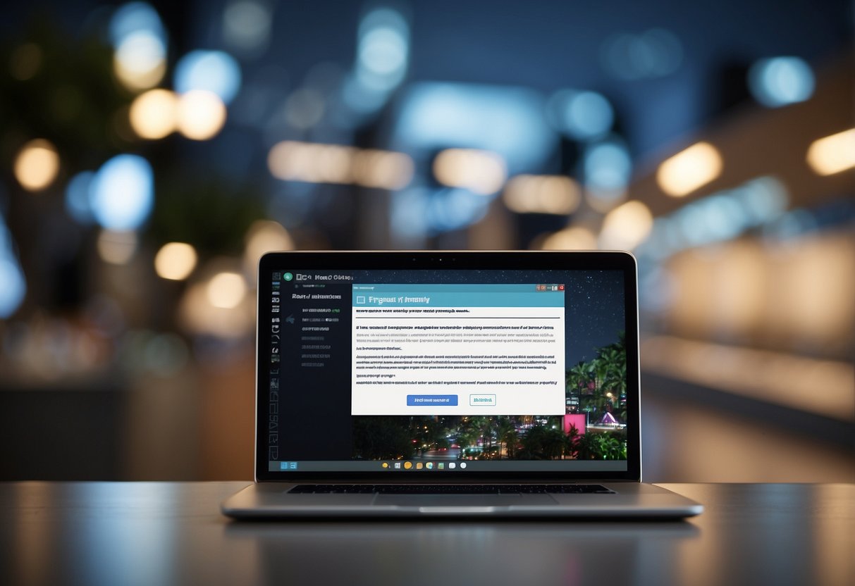 A computer screen displaying a webpage with "Frequently Asked Questions" and "Internet Promotions Singapore" highlighted. A mouse cursor hovers over a link
